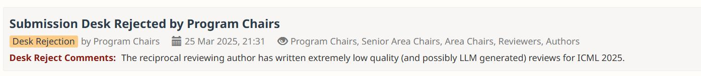 ICML program chairs speculating about LLM-generated reviews on LinkedIn