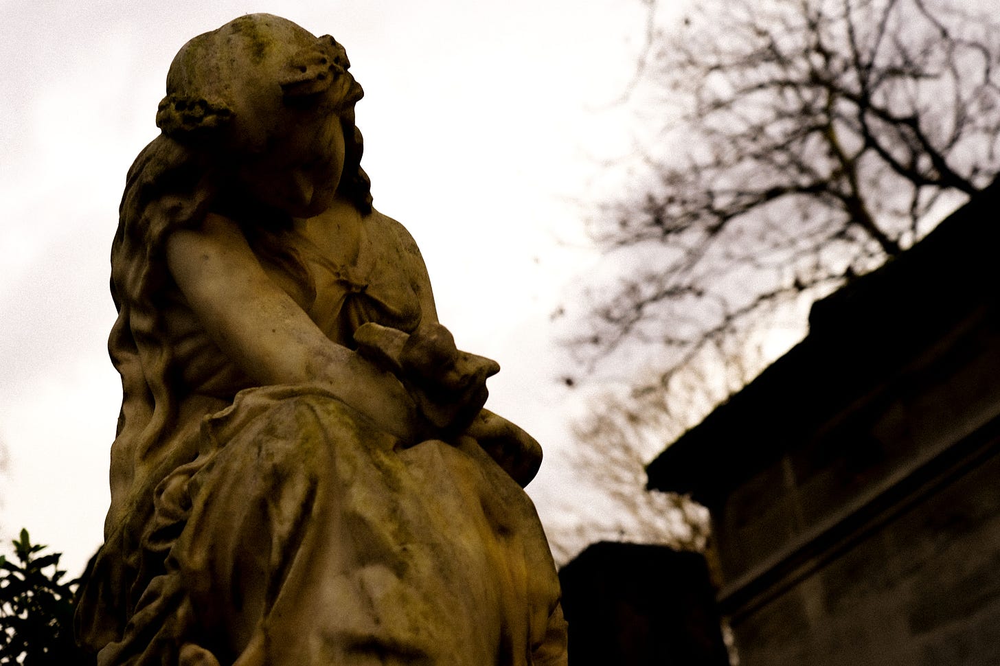 Marble sculpture at Père Lachaise