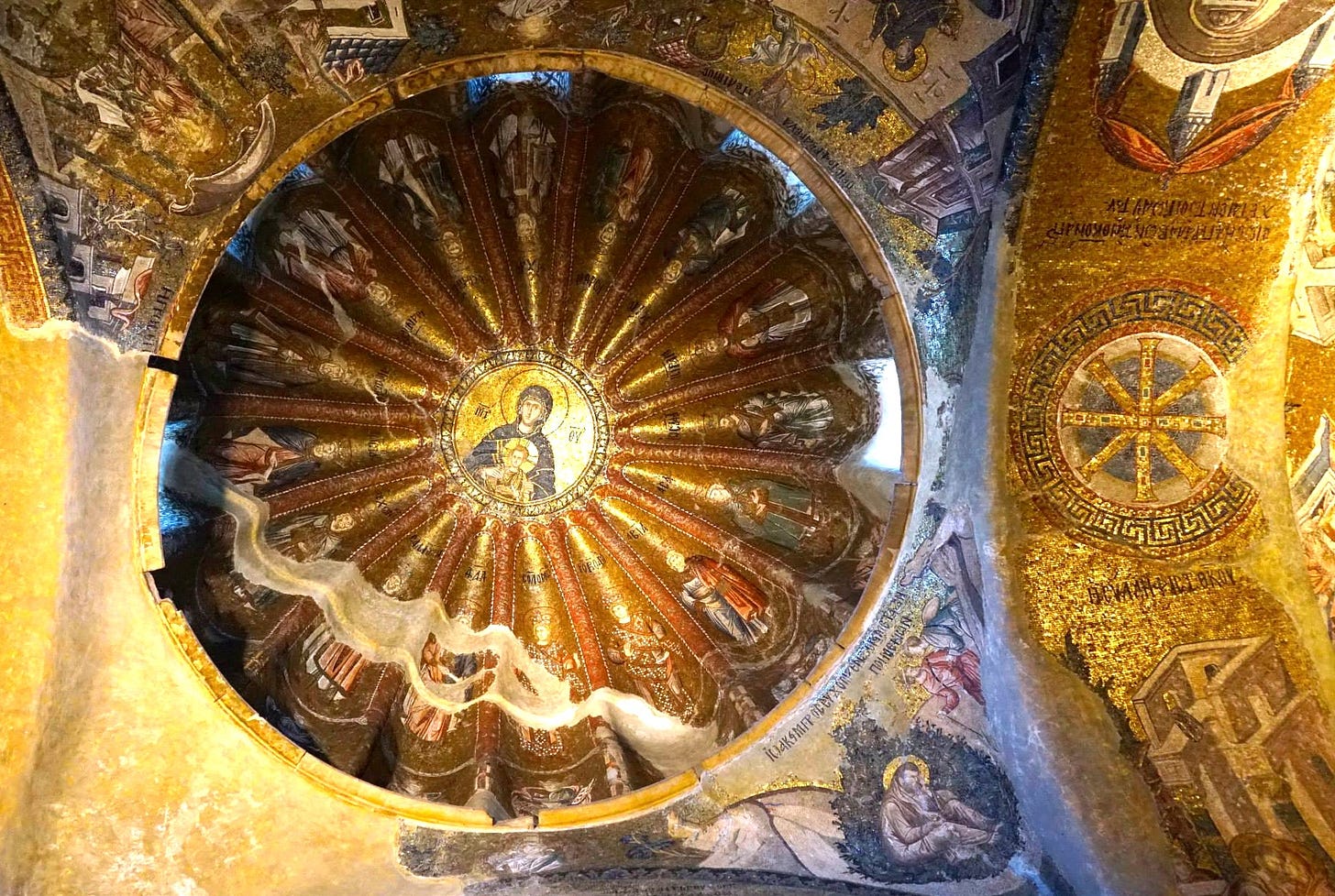Gold mosaics at the Chora Church in Istanbul