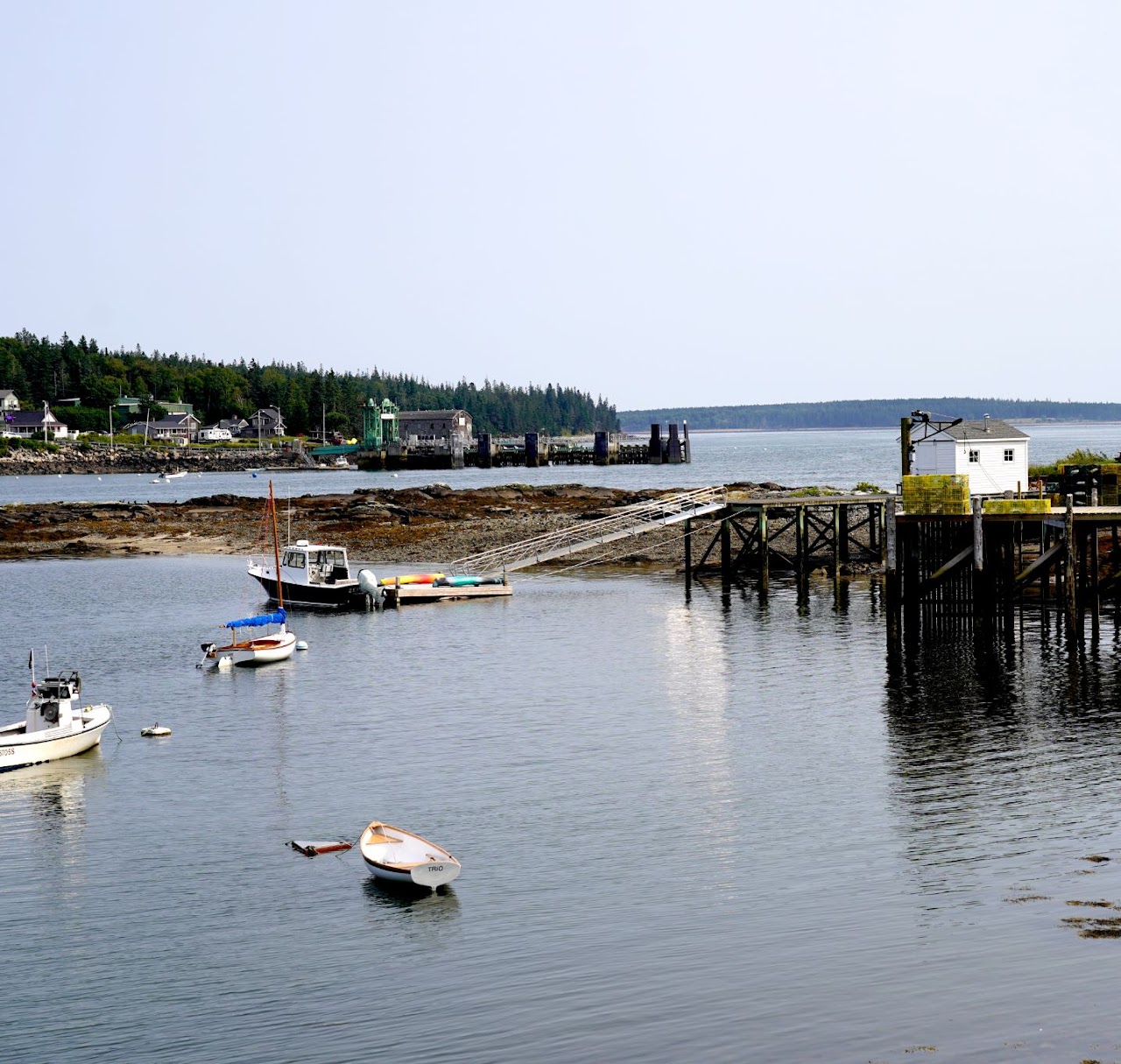 Harbor with boats and wharf